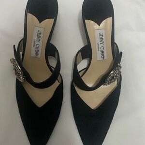 Jimmy Choo Black Heels with Sparkling Embellishments